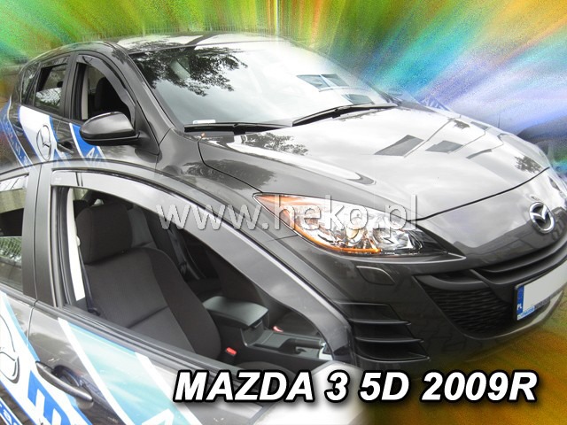 Owiewki szyb na boczne drzwi, MAZDA 3, 5 drzw., 2009>