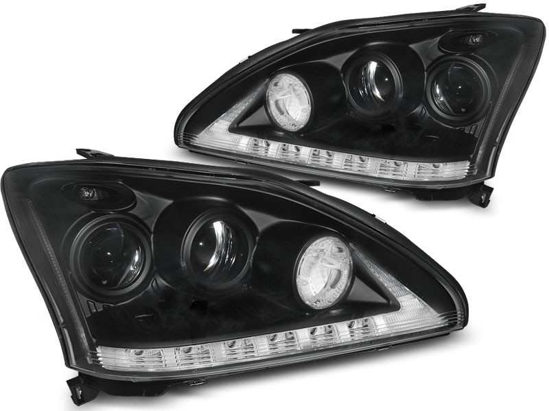 Lampy przednie, LEXUS RX 330/350, 20032008, TUBE LIGHT BLACK